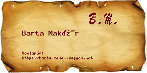 Barta Makár névjegykártya